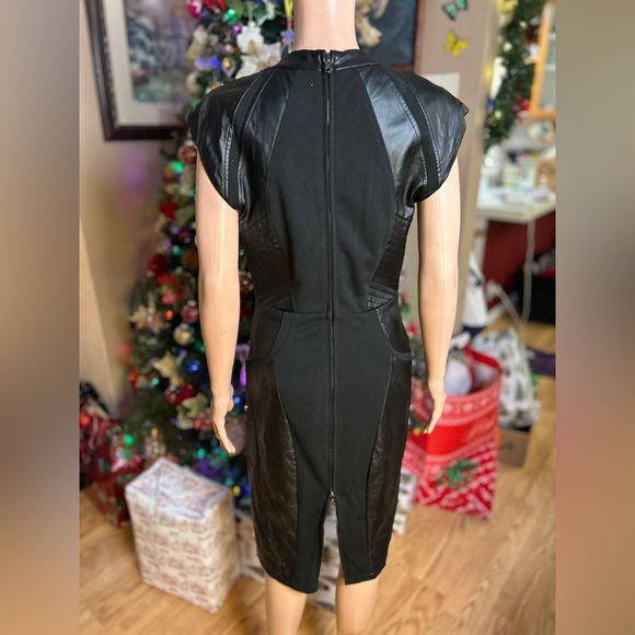 Venus Black Faux Leather Dress size 12 - Picture 3 of 10